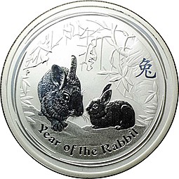 Монета 50 центов 2011 Год Кролика Лунар 2 Австралия