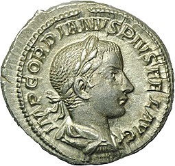 Монета Денарий 238-244 годов Римская империя Гордиан III