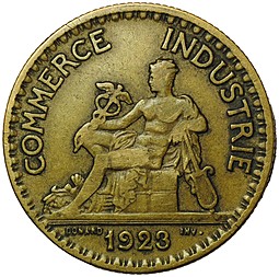 Монета 2 франка 1923 Франция