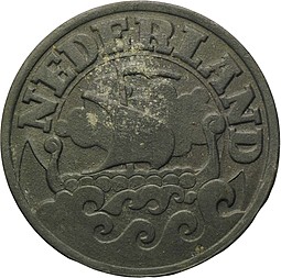 Монета 25 центов 1941 Нидерланды