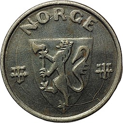 Монета 5 эре 1942 Норвегия