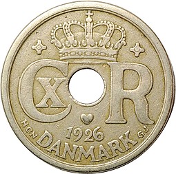 Монета 25 эре 1926 Дания