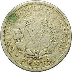 Монета 5 центов 1912 США