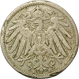 Монета 10 пфеннингов 1892 А Германия
