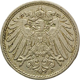 Монета 5 пфеннингов 1913 Германия