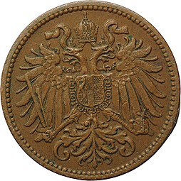 Монета 2 геллера 1911 Австро-Венгрия