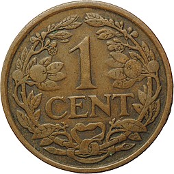 Монета 1 цент 1929 Нидерланды