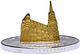 Монета 10 долларов 2005 Собор Святого Стефана в Вене Австрия Науру
