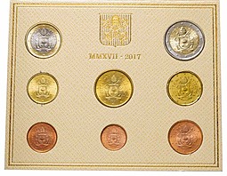 Набор монет евро 2017 Ватикан