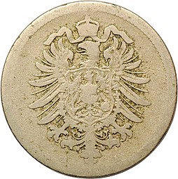 Монета 10 пфеннингов 1876 А Германия