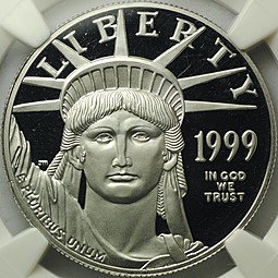 Монета 100 долларов 1999 Либерти платина США