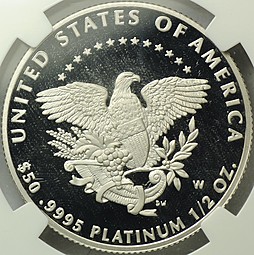 Монета 50 долларов 2005 Либерти платина США