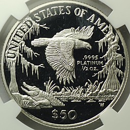 Монета 50 долларов 1999 Либерти платина США