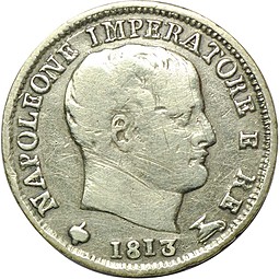Монета 5 сольди 1813 Италия