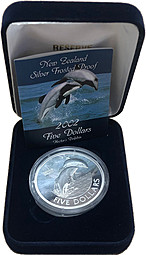 Монета 5 долларов 1995 Новозеландский туи серебро Новая Зеландия