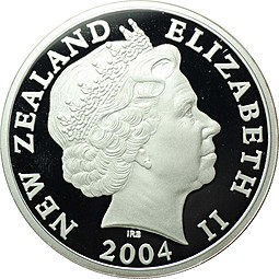 Монета 5 долларов 2004 Чатамский тайко серебро Новая Зеландия