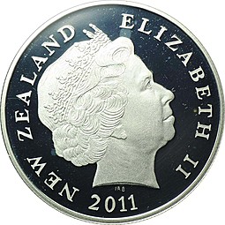 Монета 5 долларов 2011 Желтоглазый пингвин серебро Новая Зеландия
