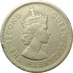 Монета 1 доллар 1960 Британский Гонконг