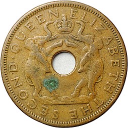 Монета 1 пенни 1961 Родезия и Ньясаленд