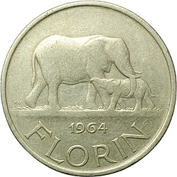 Монета 1 флорин 1964 Малави