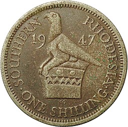 Монета 1 шиллинг 1947 Южная Родезия