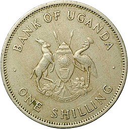 Монета 1 шиллинг 1966 Уганда