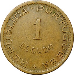 Монета 1 эскудо 1972 Ангола