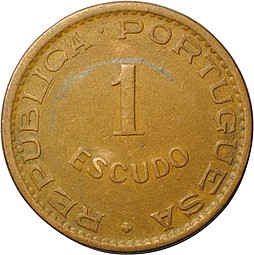 Монета 1 эскудо 1973 Мозамбик