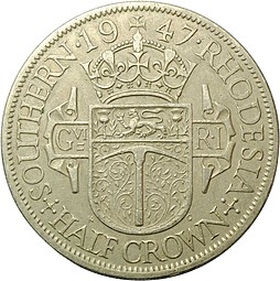 Монета 1/2 кроны 1947 Южная Родезия