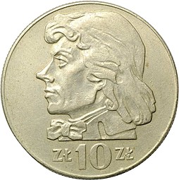 Монета 10 злотых 1970 Тадеуш Костюшко Польша
