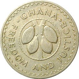 Монета 10 песев 1967 Гана