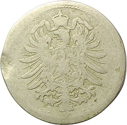 Монета 10 пфеннингов 1876 С Германия