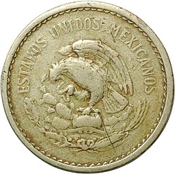 Монета 10 сентавос 1937 Мексика