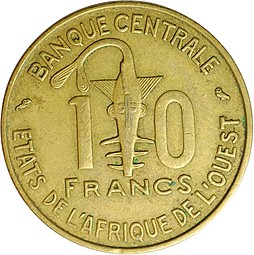 Монета 10 франков 1964 Западная Африка