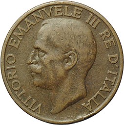 Монета 10 чентезимо 1926 Италия