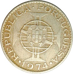 Монета 10 эскудо 1974 Мозамбик
