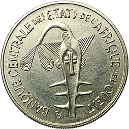 Монета 100 франков 1969 Западная Африка