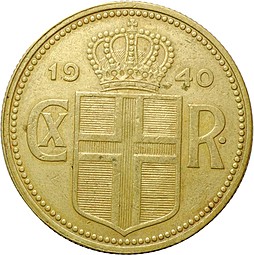 Монета 2 кроны 1940 Исландия