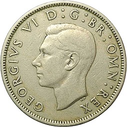 Монета 2 шиллинга 1949 Великобритания