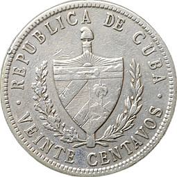 Монета 20 сентаво 1948 Куба
