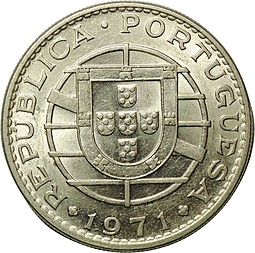 Монета 20 эскудо 1971 Мозамбик