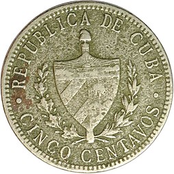 Монета 5 сентаво 1915 Куба