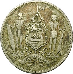 Монета 5 центов 1921 Британское Северное Борнео