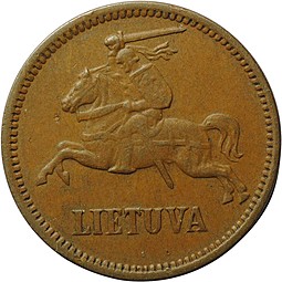 Монета 5 центов 1936 Литва