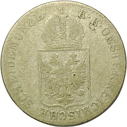 Монета 6 крейцеров 1848 А Австрия