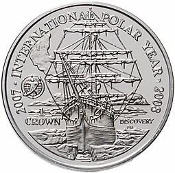 Монета 1 крона 2007 Международный полярный год 2008 Фолклендские острова