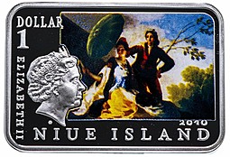 Монета 1 доллар 2010 Франциско Хосе де Гойя Остров Ниуэ