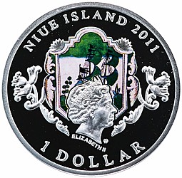 Монета 1 доллар 2011 Юнона и Авось Остров Ниуэ