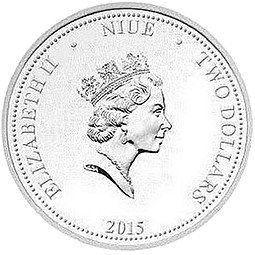 Монета 2 доллара 2015 Ангелы Санкт-Петербурга - Исаакиевский собор Остров Ниуэ