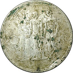Монета 20 крон 1934 Чехословакия